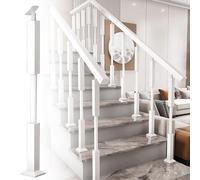 Poteau de rampe d'escalier réglable, barreaux creux for jardin, loft, couloir(White,80cm(31 1/2"))