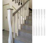 Poteau de rampe d'escalier torsadé en bois, balustres décoratifs élégants et colonne carrée(5 PCS)