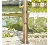 Poteau de robinet d'eau extérieur avec support de tuyau, robinet en laiton résistant au gel pour l'irrigation de pelouse et l'utilisation d'antigel