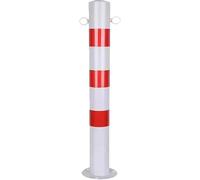poteau de sécurité, Poteau de stationnement réfléchissant nuit, 29,5 po avec crochet à chaîne, fixation au sol, trottoirs, communauté(Red White,1pcs)