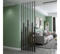 Poteau de séparation personnalisable en métal noir du sol au plafond pour bureau, hôtel, magasin et salon - 5 pièces (300 cm) séparateur de pièce décoratif et voile mural
