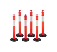 Poteau de Signalisation 114cm Conception Détachable et Prêt à l'Emploi 6 Pièces