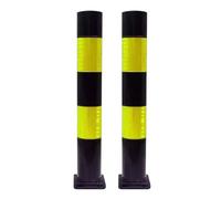 Poteau de Signalisation de 80 Cm, Poteau de Stationnement en Caoutchouc, Moulée D'une Seule Pièce, Forte Réflectivité, pour Rues, Zones Résidentielles et Parkings (2 Unités)(Yellow)