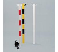 Poteau de signalisation PVC rouge et blanc sur pointe à enfoncer