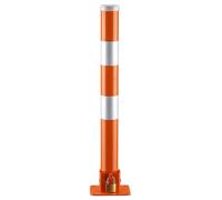 Poteau de stationnement pliable haute visibilité en acier avec bande réfléchissante - Borne de sécurité routière pour sécurité et protection de stationnement privé