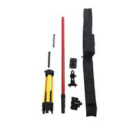 Poteau de support télescopique en acier inoxydable robuste avec base réglable - Filetage de 1,6 cm - Pour entrepreneurs, ingénieurs, géomètres, 114 à 388 mm de long