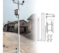 Poteau de surveillance extérieur avec dôme en acier galvanisé, système de fixation murale pour caméras, kit de poteau de surveillance, support et pied en tube d'acier galvanisé, lampadaire p