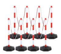 Poteau DéLinéAteur Avec Base, BarrièRes De SéCurité En Plastique RéGlables Avec Connexion à 4 Voies, Avertissement, Isolement Des Personnes Ou Des VéHicules For L'ExtéRieur