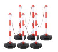 Poteau DéLinéAteur Avec Base, BarrièRes De SéCurité En Plastique RéGlables Avec Connexion à 4 Voies, Avertissement, Isolement Des Personnes Ou Des VéHicules For L'ExtéRieur