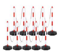 Poteau DéLinéAteur Avec Base, BarrièRes De SéCurité En Plastique RéGlables Avec Connexion à 4 Voies, Avertissement, Isolement Des Personnes Ou Des VéHicules For L'ExtéRieur