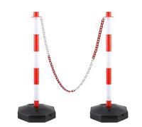 Poteau DéLinéAteur Avec Base, BarrièRes De SéCurité En Plastique RéGlables Avec Connexion à 4 Voies, Avertissement, Isolement Des Personnes Ou Des VéHicules For L'ExtéRieur