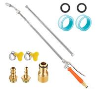 Poteau D'extension Télescopique Pour Pulvérisateur, Buse De Tuyau D'arrosage Extensible De 44 Pouces Avec Buse Réglable, Valve D'arrêt Intégrée, Pour Jardins, Vergers, Lavage De Voiture