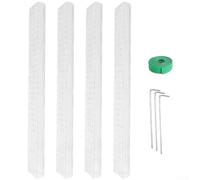 Poteau en mousse en plastique pour plantes d'intérieur avec côté plat optimisé pour l'adhérence des racines aériennes et la capacité de rétention d'humidité (4 pièces x 4 x 1)