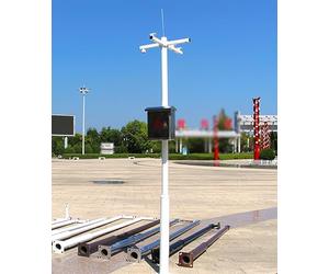 Poteau et Support de Surveillance pour caméra réglable de 1,8 à 6 m, lampadaire Solaire Tout Temps, Acier galvanisé, idéal pour la sécurité publique et Une Utilisation extérieure