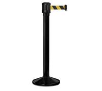 Poteau extérieur noir base standard - sangle 4m noire/jaune