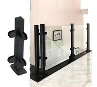 Poteau Garde Corp Verre 24 Pouces - 47 Pouces Poteau de Garde-corps en Verre avec Pince, Kit de Balustrade en Verre pour Les Escaliers Intérieurs Extérieurs, Acier Inoxydable Pince pour Panneaux de Ve
