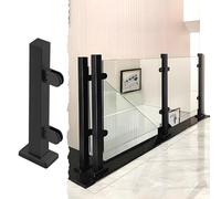 Poteau Garde Corp Verre 24 Pouces - 47 Pouces Poteau de Garde-corps en Verre avec Pince, Kit de Balustrade en Verre pour Les Escaliers Intérieurs Extérieurs, Acier Inoxydable Pince pour Panneaux de Ve