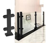 Poteau Garde Corp Verre 24 Pouces - 47 Pouces Poteau de Garde-corps en Verre avec Pince, Kit de Balustrade en Verre pour Les Escaliers Intérieurs Extérieurs, Acier Inoxydable Pince pour Panneaux de Ve