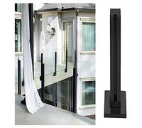 Poteau garde corps verre pince Poteau De Balustrade En Verre Noir De 27 À 53 Pouces De Haut, Poteau De Garde-corps En Verre Carré En Acier Inoxydable, Système De Garde-corps En Verre for Plate-forme/b