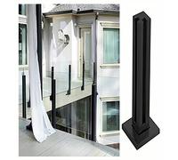 Poteau garde corps verre pince Poteau De Balustrade En Verre Noir De 27 À 53 Pouces De Haut, Poteau De Garde-corps En Verre Carré En Acier Inoxydable, Système De Garde-corps En Verre for Plate-forme/b