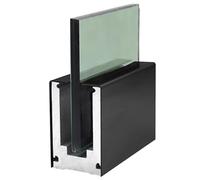 Poteau Garde Corps Verre Pince Supports de rail de base de balustrade en verre et aluminium, pince de poteau de garde-corps en verre pour plate-forme/escalier pour clôture de piscine, entretoise de ra