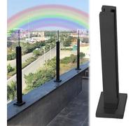 Poteau Garde Corps Verre Poteaux De Garde-corps En Verre Noir, Kit De Balustrade En Verre Pour Extérieur/balcon/terrasse/sol De Piscine, Hauteur 30, 50, 60, 90, 100, 120, 140, 150 Cm(Mid post,H 950mm/