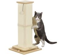 Poteau griffoir 3 en 1 PawHut, colonne griffoir 67cm, arbre à chat en sisal avec balle de jeu, arbre à chat pour chats, meuble griffoir pour chats, intérieur, chêne