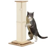 Poteau griffoir 3 en 1 PawHut, colonne griffoir 87cm, arbre à chat en sisal avec balle de jeu, arbre à chat pour chats, meuble griffoir pour chats, intérieur, chêne