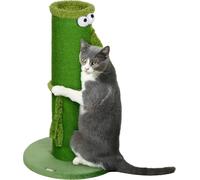 Poteau griffoir PawHut, colonne griffoir 63cm, arbre à chat en sisal, griffoir pour chats, meuble griffoir pour chats, intérieur, polyester, vert