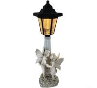 Poteau lumineux en résine pour décoration extérieure, panneau solaire équipé d'un capteur de cellule photoélectrique, conçu pour les jardins, terrasses et allées (A)