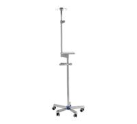 Poteau médical for perfusion avec roulettes et 4 crochets réglables stable | Support IV portable, for la pratique de perfusion à domicile en hôpital