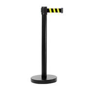 Poteau noir acier - sangle 3m noire/jaune