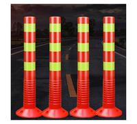 Poteau Parking 4 cônes de signalisation routière en Plastique, Ø 20 x 75 cm Bornes de sécurité Anti-Collision pour allées et piétons avec vis pour Une Meilleure visibilité(Red and Yellow)