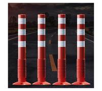 Poteau Parking 4 cônes de signalisation routière en Plastique, Ø 20 x 75 cm Bornes de sécurité Anti-Collision pour allées et piétons avec vis pour Une Meilleure visibilité(Red and White)
