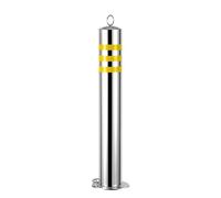Poteau Parking Bollards de Sécurité en Acier Inoxydable pour L'allée, Amovible Barrières de Circulation Verrouillables avec Colliers Réfléchissants, 60 cm(1pcs)