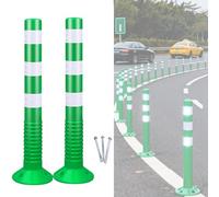 Poteau Parking Lot de 2 barrières de sécurité en Plastique pour allées, Ø 20 x 75 cm, Plusieurs Couleurs Kit de balises routières Flexibles pour Une Meilleure visibilité et vis(Green)
