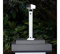 Poteau pour Caméra de Sécurité Caméras de Sécurité sur Pied, Poteau de Surveillance à Grand Angle, Mât de Fixation pour Caméras de Vidéosurveillance Résistant aux Intempéries(White,0.5m/1.6ft)