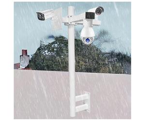 Poteau pour caméra de sécurité, poteau de montage extérieur pour caméra de sécurité avec hauteur réglable pour la surveillance de la cour, du porche et du jardin (support en D, hauteur 230 c