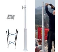 Poteau pour Caméra de Sécurité Support Universel pour Poteau Vertical pour Caméra de Sécurité, Extérieur Support de Fixation de Surveillance, Métal Bras de Moniteur(16.4ft (5m))