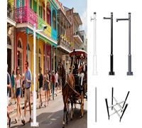 Poteau pour Camera De Surveillance Caméra de Surveillance Robuste en Acier galvanisé, Montage sur Piquet Facile à Installer, poteaux pour la sécurité des magasins(Gray,2.5m/98''(Two paragraphs))