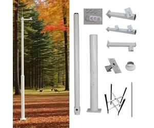 Poteau pour Camera De Surveillance Grand Poteau de caméra de sécurité extérieur avec Paratonnerre, Support Universel pour caméras, Support de caméra pour allée d'arrière-Cour Industrielle(3.5m/138in)