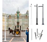 Poteau pour Camera De Surveillance Poteau de caméra de sécurité extérieur, Support de caméras sans Angle, boîtier de Montage compatibles Tous Temps(White,15ft/4.5m(Three paragraphs))