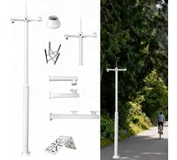 Poteau pour Camera De Surveillance Poteau de Surveillance Polyvalent, Accessoires de sécurité Robustes avec Cage, Support extérieur pour caméras dans Divers scénarios(3m/118''(Two paragraphs))