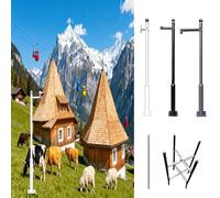 Poteau pour Camera De Surveillance Poteau de Surveillance Polyvalent, poteaux de Surveillance Robustes avec Cage de Montage, Support de Montage pour caméra(White,6m/236in(Three paragraphs))