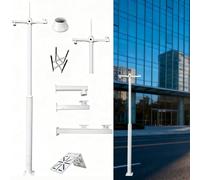 Poteau pour Camera De Surveillance Poteau de Surveillance Robuste en Acier galvanisé, Support de caméra dôme à Vue élargie, caméras de sécurité pour Cour et Terrain(8ft/2.5m(Two paragraphs))