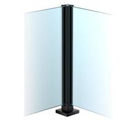 Poteau pour garde-corps en verre, Système robuste sans perçage avec fentes pour spigots et embase, Support de fixation en acier inoxydable 304 pour balustres de terrasse,Black~corner post,105cm