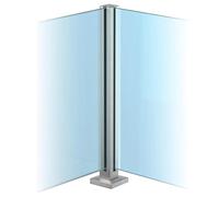 Poteau pour garde-corps en verre, Système robuste sans perçage avec fentes pour spigots et embase, Support de fixation en acier inoxydable 304 pour balustres de terrasse,Silver~corner post,105cm