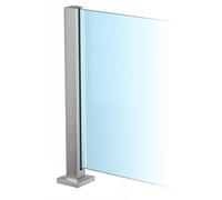 Poteau pour garde-corps en verre, Système robuste sans perçage avec fentes pour spigots et embase, Support de fixation en acier inoxydable 304 pour balustres de terrasse,Silver~end post,85cm
