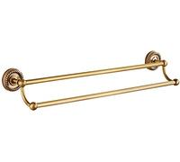 Poteau pour Serviette Full Copper Antique Double Corrosion Rust Towel Rail,Wall Hanging Bar for Bathroom Kitchen Office(H,40Cm(16Inch))