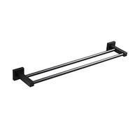 Poteau pour Serviette Towel Rail Rails Double Pole Hotel Holder Wall Mounted Bar Hanging for Kitchen Bathroom(Length 60Cm)